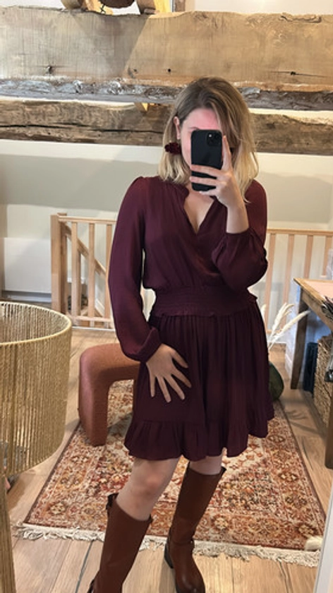 Robe Giuseppa bordeaux | AUX PETITS BONHEURS