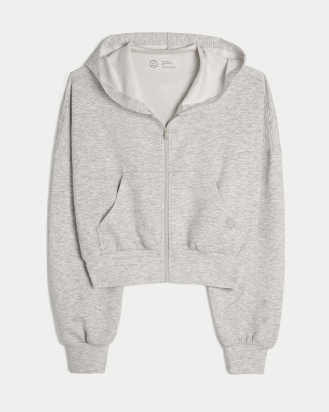 Women's Gilly Hicks Active Cooldown Crop Zip-Up Hoodie | Women's Matching Sets | HollisterCo.com