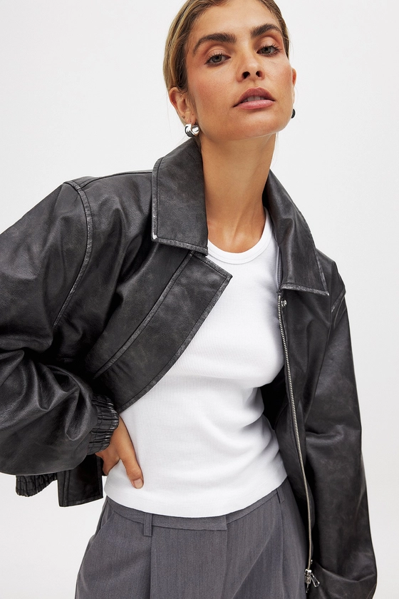 Cropped Bomber Jacket