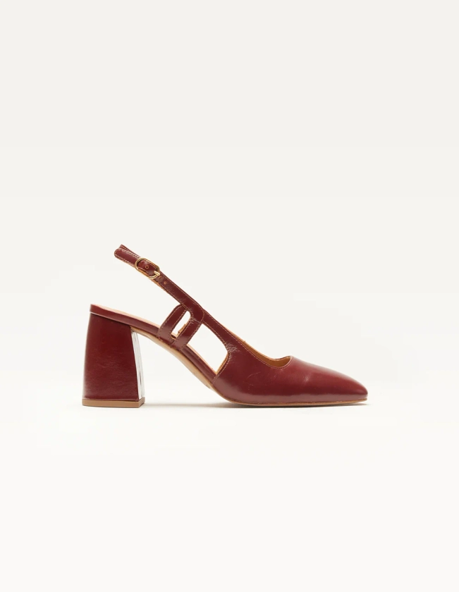 Pumps Marcie - Mahogany pleated leather