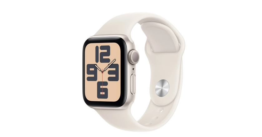 Acheter un modèle Apple Watch SE GPS, Boîtier en aluminium lumière stellaire de 40 mm, Bracelet Sport lumière stellaire - S/M