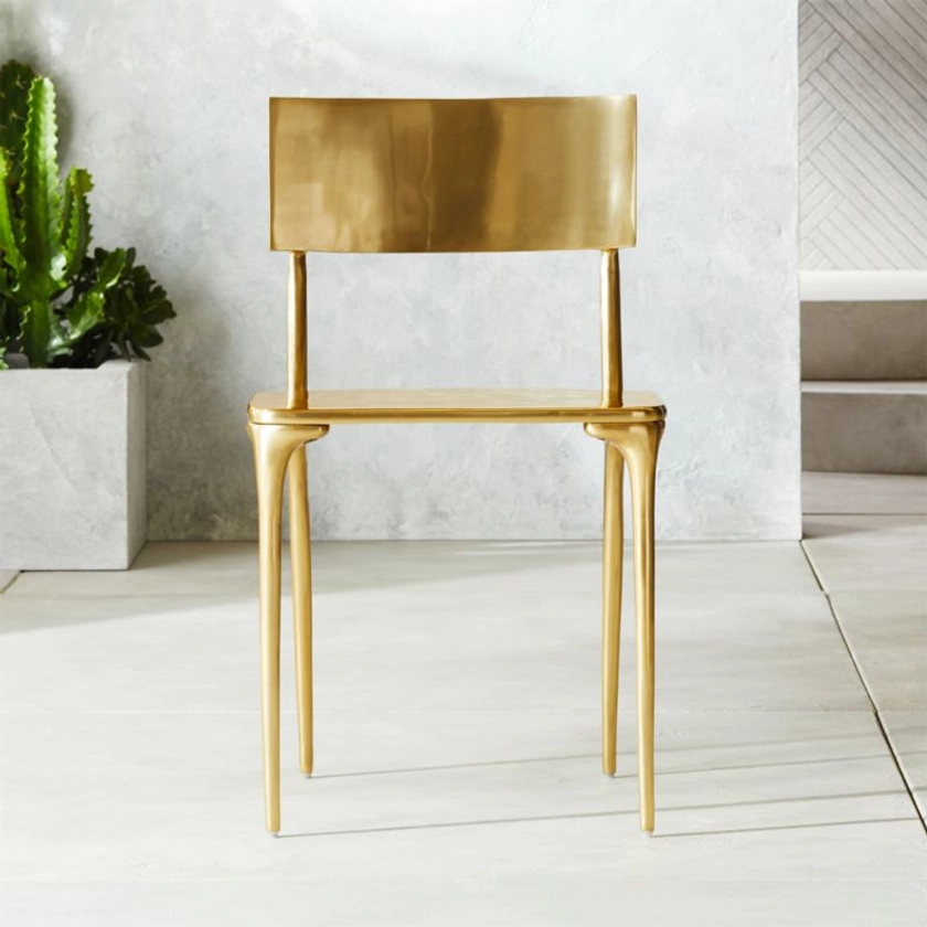 Oro Gold Outdoor Patio Dining Chair + Reviews | CB2