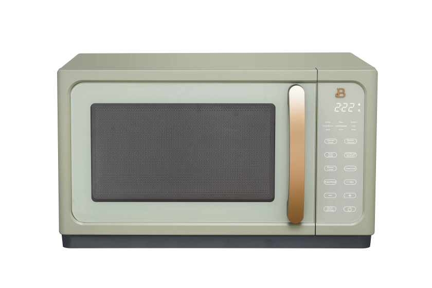 Beautiful 1.1 Cu ft 1000 Watt, Sensor Microwave Oven, Sage Green by Drew Barrymore, New