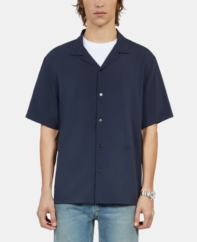 Navy blue short-sleeved shirt| The Kooples