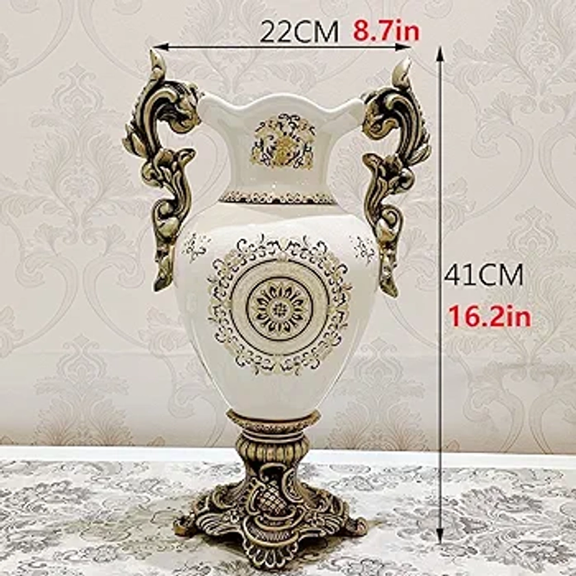Vaso chinês porcelana cerâmica feita à mão,Brass | Amazon.com.br