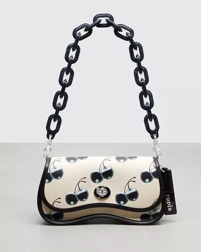 Wavy Dinky Bag In Coachtopia Leather With Cherry Print | Coachtopia ™