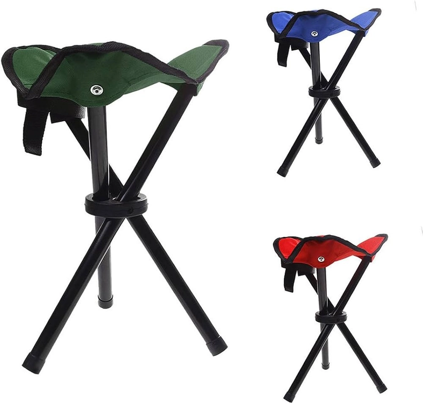 shlutesoy Lightweight Outdoor Folding Chair Portable Three-Legged Stool Outdoor Fishing Stool Mini Casual Beach Triangle Stool