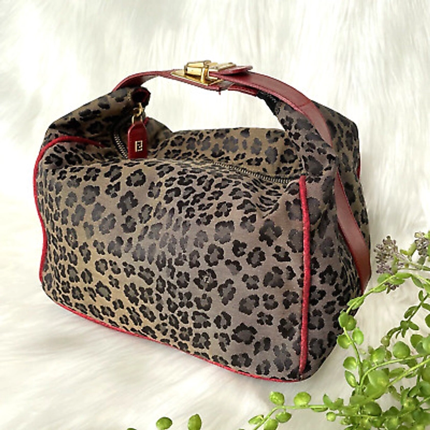 FENDI Vanity Handbag Leopard Vintage Purse | eBay