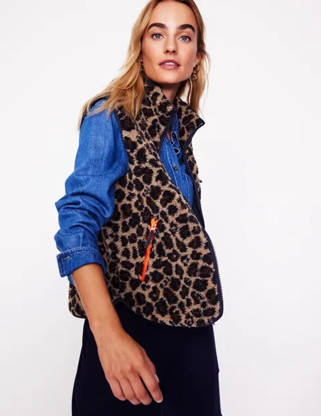 Truro Borg Gilet - Leopard