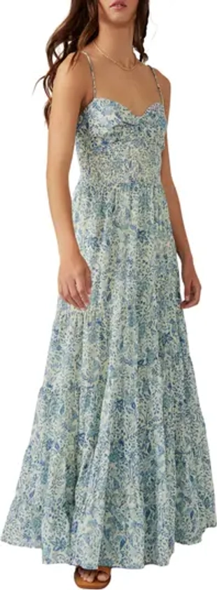 Free People Sundrenched Floral Smocked Bodice Maxi Sundress | Nordstrom