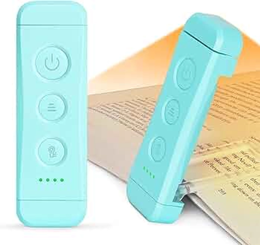 Glocusent Reading Light Book Light，Eye Caring Reading Lights for Books in Bed, 3 Colours & 5 Brightness Dimmable, Portable & Flexible, Long Lasting up to 80 hrs, Perfect for Book Lover Gifts