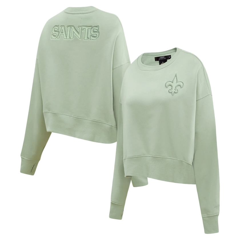 New Orleans Saints Pro Standard Women's Neutral Pullover Sweatshirt - Light Green