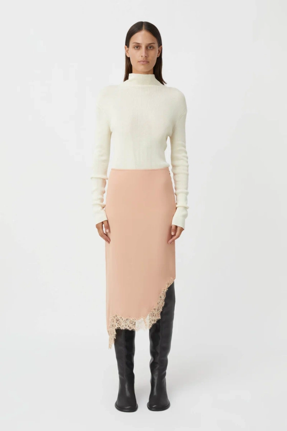 Melle Lace Midi Skirt in Peach - CAMILLA AND MARC® C&M