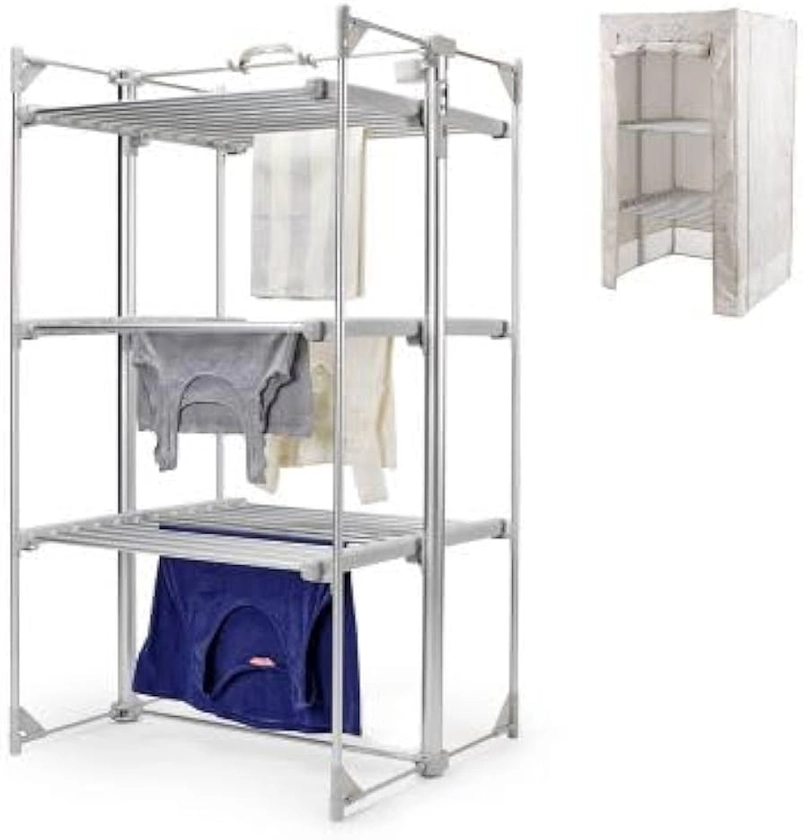 Dry:Soon Deluxe 3-Tier Heated Airer and Patterned Cover Bundle