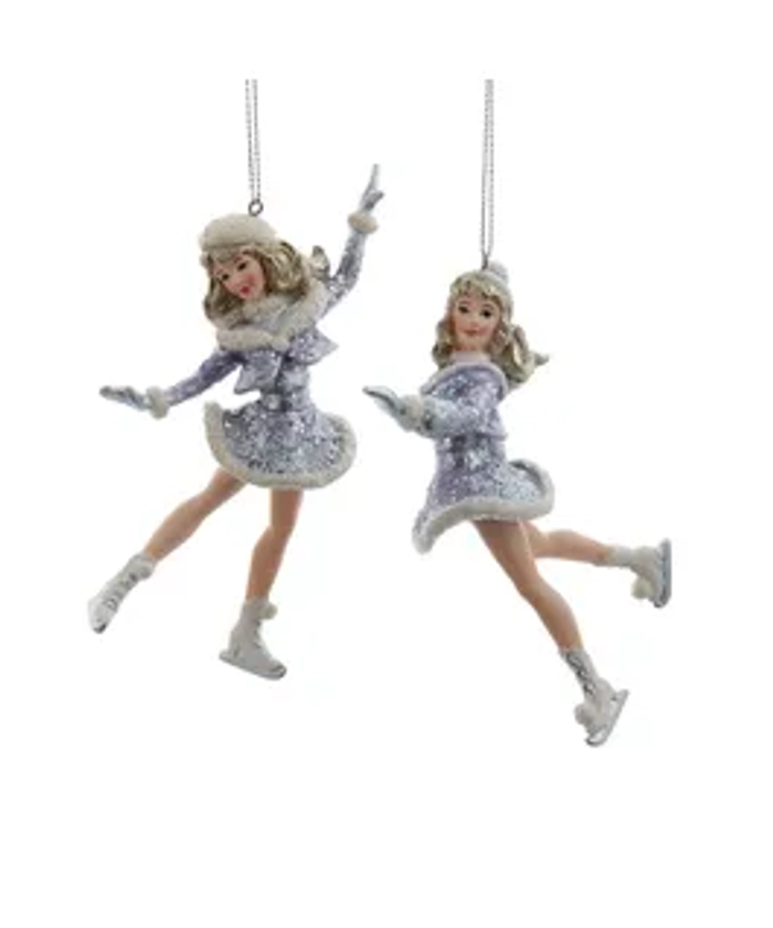 Periwinkle Skating Girl Ornaments, 2 Assorted