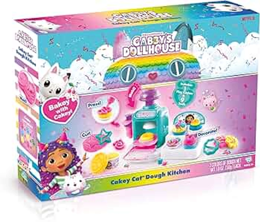 Gabby’s Dollhouse™ Cakey Cat™ Dough Kitchen! Make Your own Meow-Mazing Pretend Play Treats with Colorful Dough! Age 3+