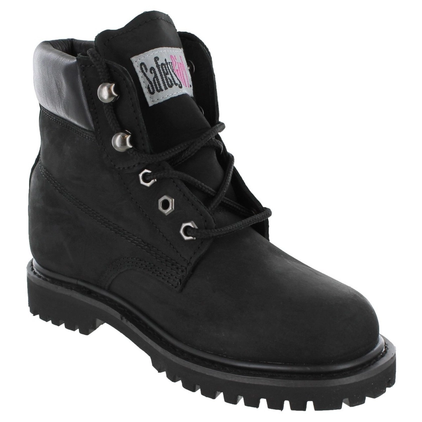 Safety Girl Women's Steel Toe Work Boots - Black