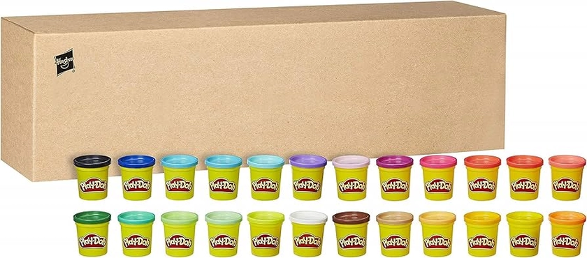 Play-Doh Pack 24 Botes (Hasbro 20383F03), Exclusivo en Amazon, Plastilina de Colores Variados para Hacer Manualidades de Halloween para Niños y Niñas de 2 Años o Más