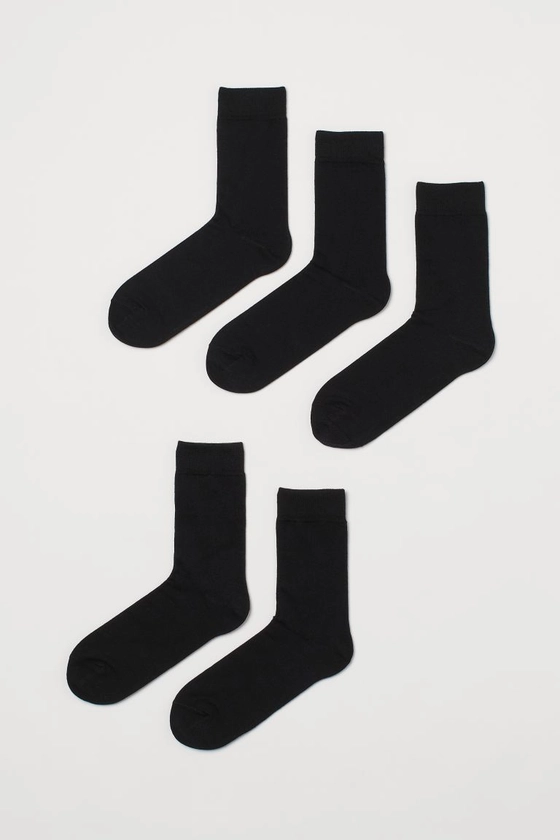 Lot de 5 paires de chaussettes - Noir - HOMME | H&M FR