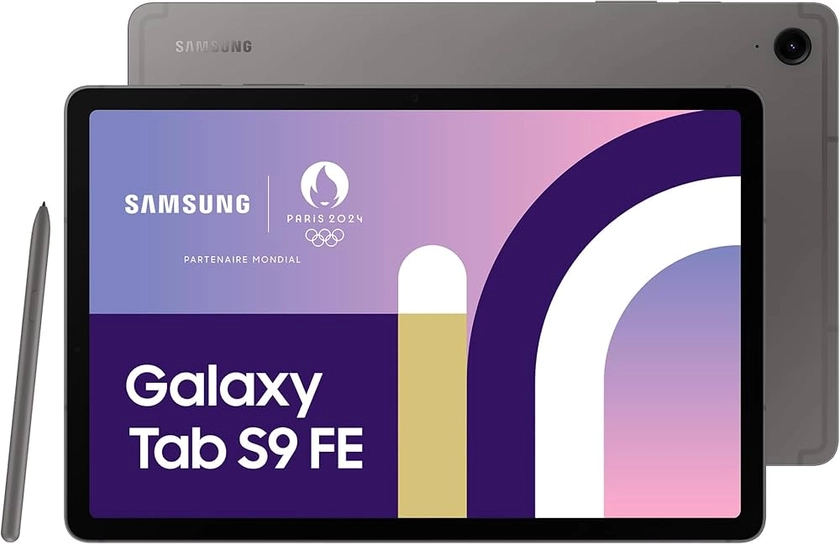 Samsung Galaxy Tab S9 FE Tablette, 10.9'' Wifi 128Go, S Pen inclus, Batterie longue durée, Certification IP 68, Anthracite, Version FR