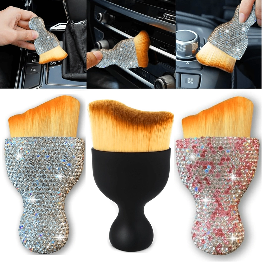 Car Interior Detailing Brush, Auto Interior Soft Hair Removal Brush,Car Cleaning Brush Interior Soft Bristles Detailing Brush Dusting Tool For Car,Home,Office,Computer,Keyboard