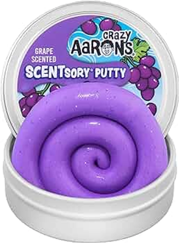 Crazy Aaron's SCENTsory Scented Thinking Putty, Great Grape, 2.75" Tin - Grape Scented Putty - Fluffy Texture, Never Dries Out