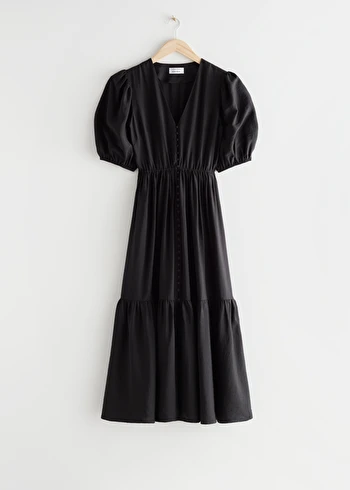 Puff Sleeve Maxi Dress - Black - & Other Stories FR