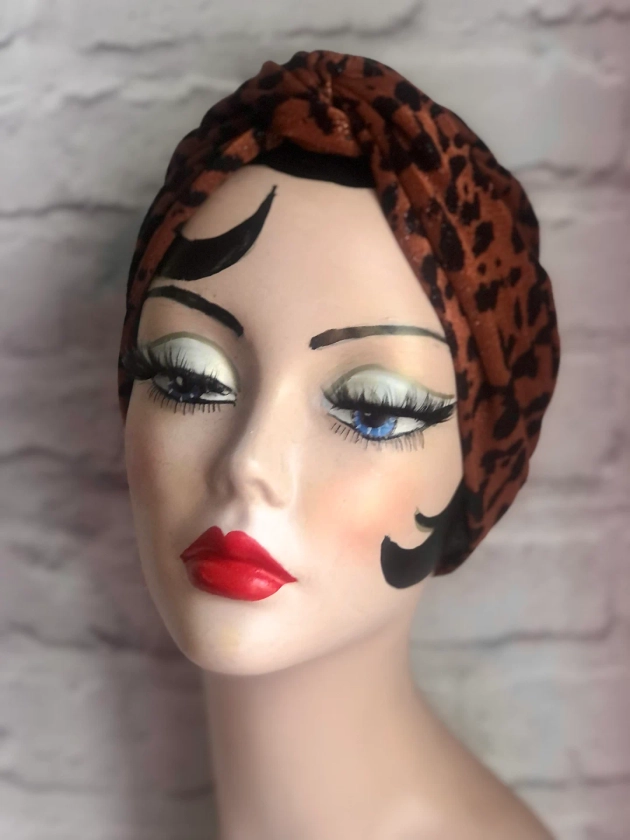 Vintage Style, Leopard Print Turban, for Women, Chemo Headwear, Retro Turban, 1940s Hat, Chemo Gifts, Vintage Gift Ideas, Retro Gifts - Etsy UK