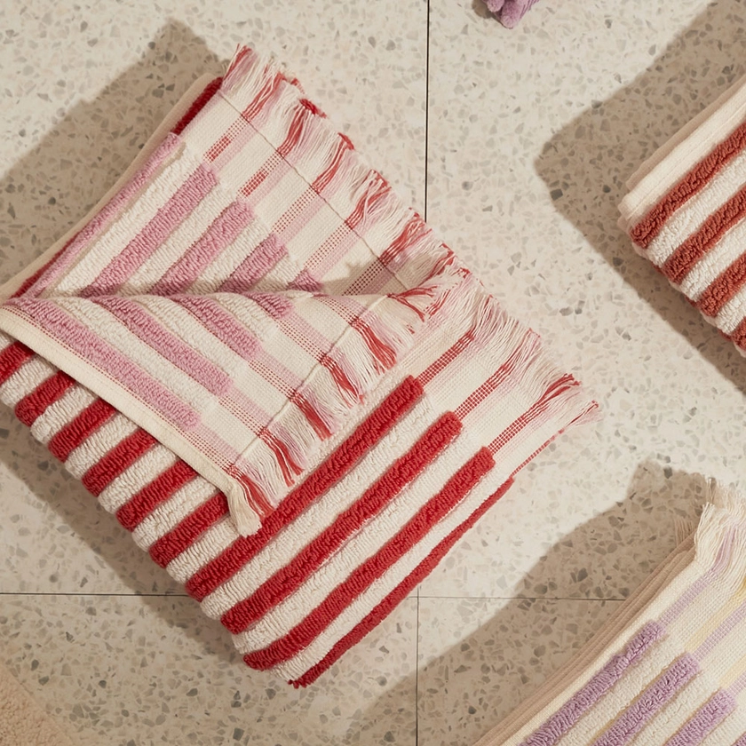 European Sophia Strawberry & Candy Pink Turkish Cotton Towel Range | Adairs