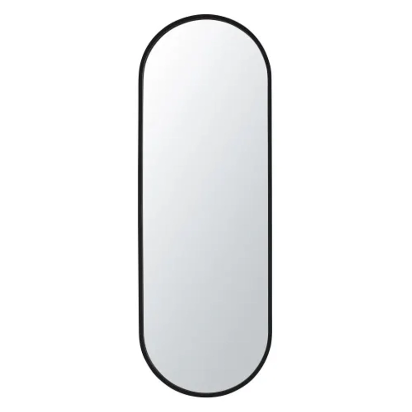 Miroir ovale en métal noir 41x120 | Maisons du Monde