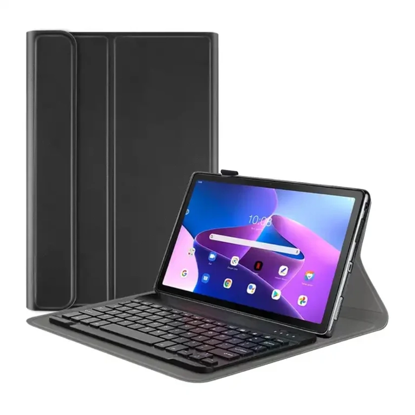 &quot;Teclado Bluetooth Funda Para Tablet Lenovo M10 Plus 3Gen TB125 TB128 Negro&quot;