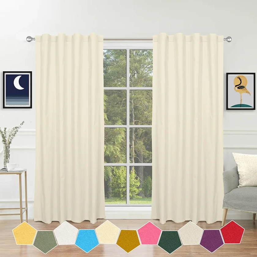 Buy THE LINEN COMPANY Cotton Curtains for Window Set of 2, Long Door Curtains Sun Light Protection for Home Decor, Hangs Elegantly with Back Loops (4.5 X 4 Feet, Natural) Online at Low Prices in India - Amazon.in