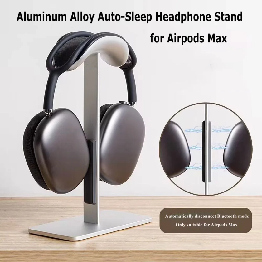 Support de téléphone de sauna en alliage d'aluminium, poignées amovibles, support de casque de mise en veille automatique, présentoir pour Airpods Max avec coussin en silicone antidérapant