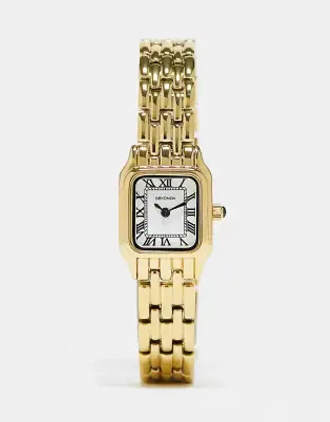 Sekonda womens bracelet watch with square white dial in gold | ASOS