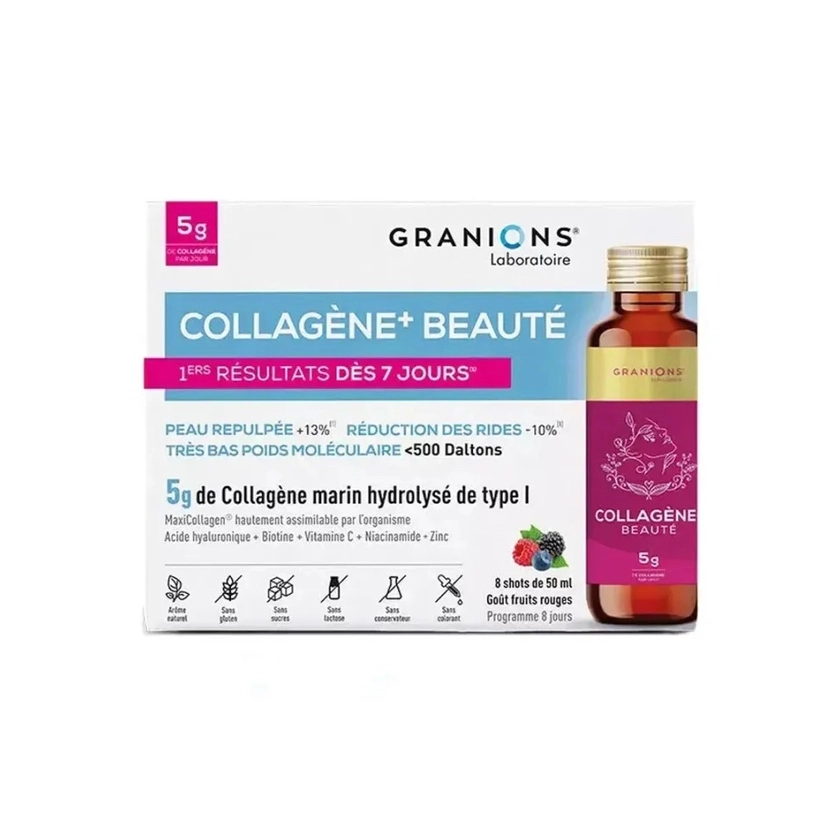 Granions Collagène+ Beauté Gout Fruits Rouges 8 Shots de 50Ml