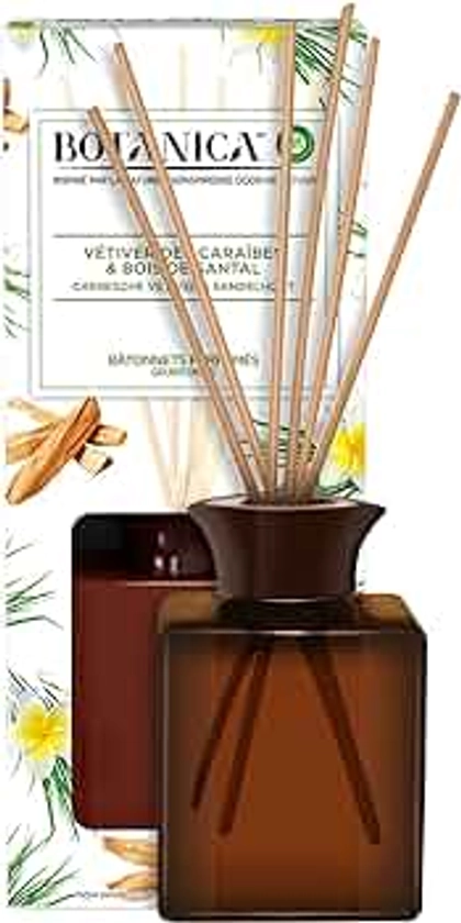 Botanica Air Wick Batonnets Diffuseur Parfum aux Huiles Essentielles - Désodorisant Maison Parfum Vétiver/Bois de Santal 80 ml