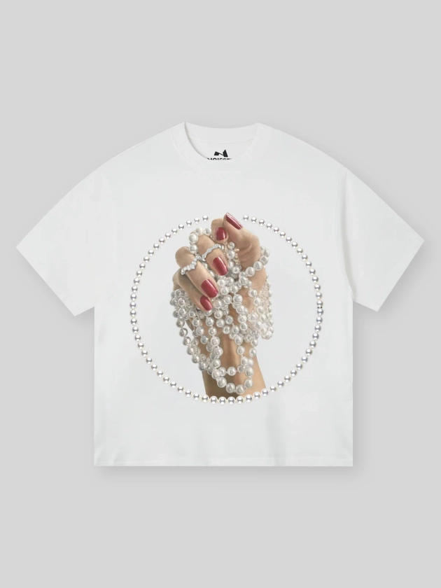 BOUNCE BACK© artistic pearl print T-shirt