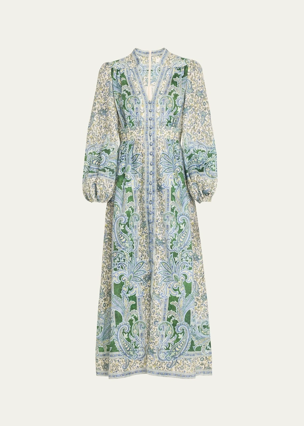 Zimmermann Ottie Plunge Midi Dress