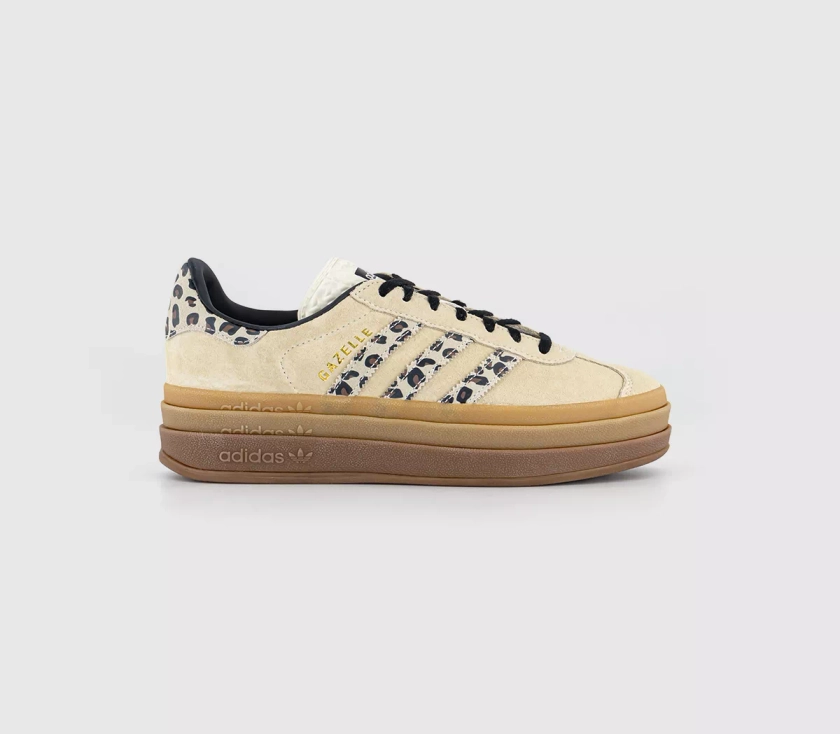 adidas Gazelle Bold W Trainers Cream White Black Leopard - Women's Trainers