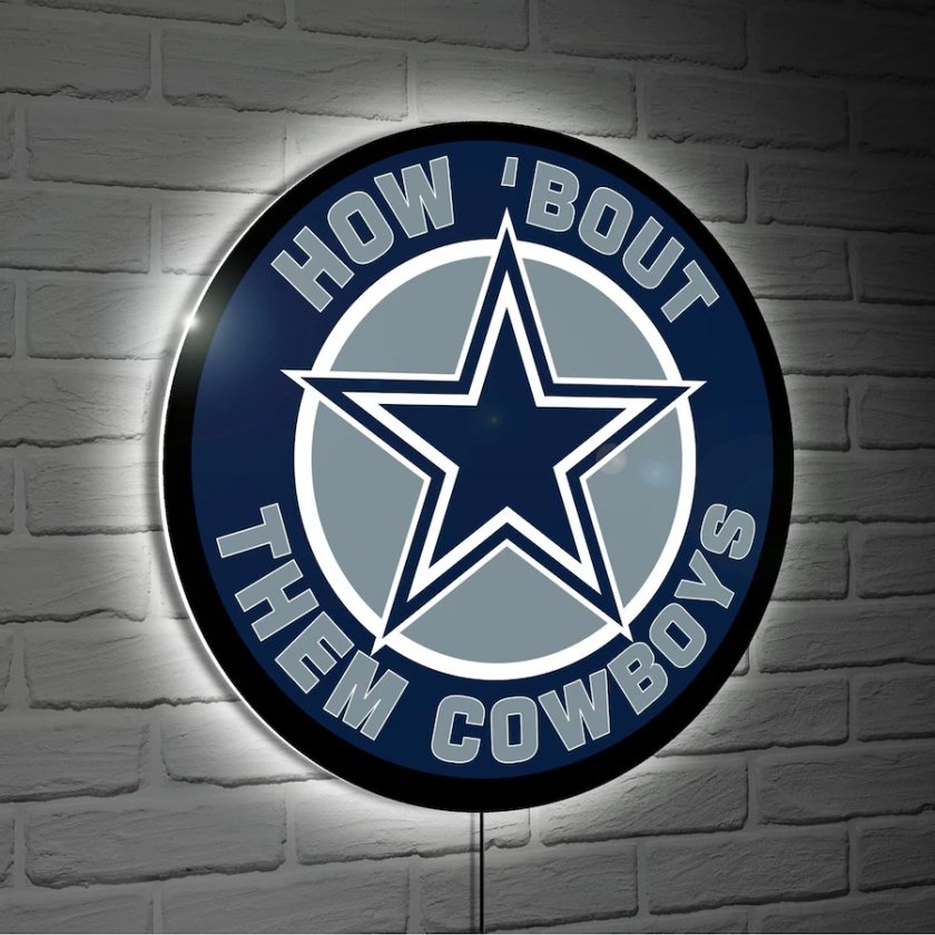 Dallas Cowboys 23" LED Retro Logo Round Wall Sign
