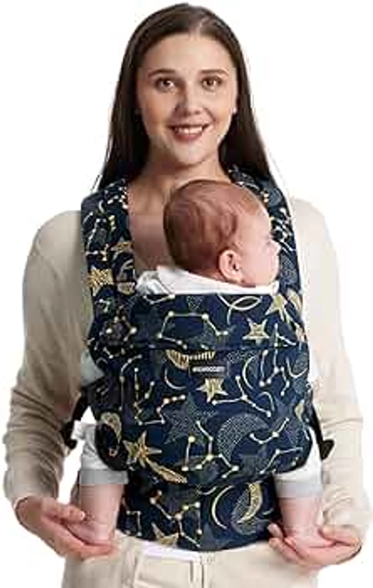 Momcozy Baby Carrier Newborn to Toddler - Ergonomic, Cozy and Lightweight Infant Carrier for 7-44lbs, All Day Comfort for Hands-Free Parenting, Enhanced Lumbar Support, Starry Night