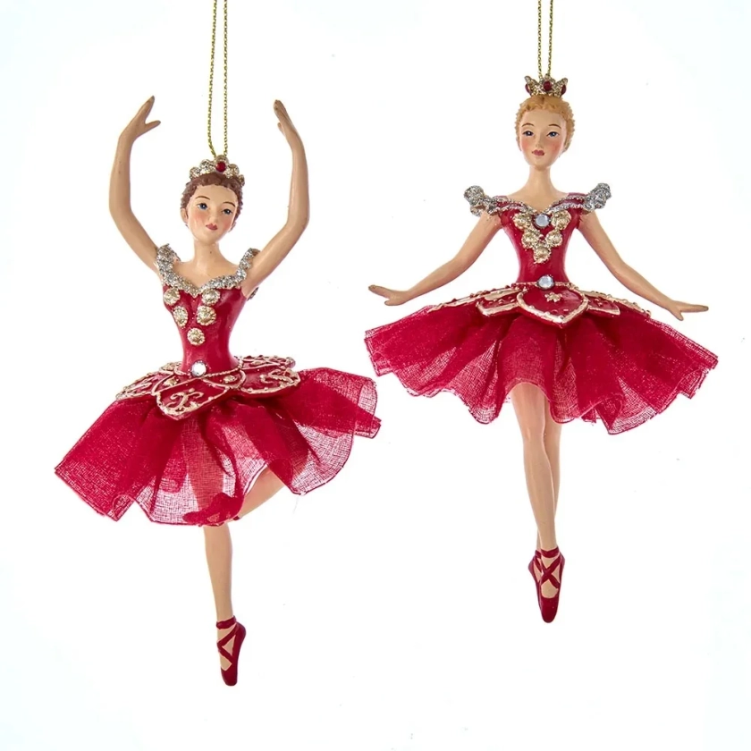 Set of 2 Regal Red BALLERINA Christmas Ornaments, by Kurt Adler - Walmart.com