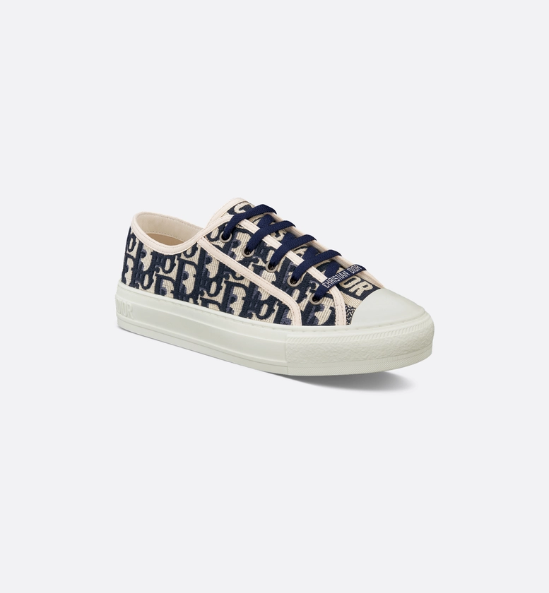 Walk'n'Dior Sneaker Deep Blue Dior Oblique Embroidered Cotton | DIOR