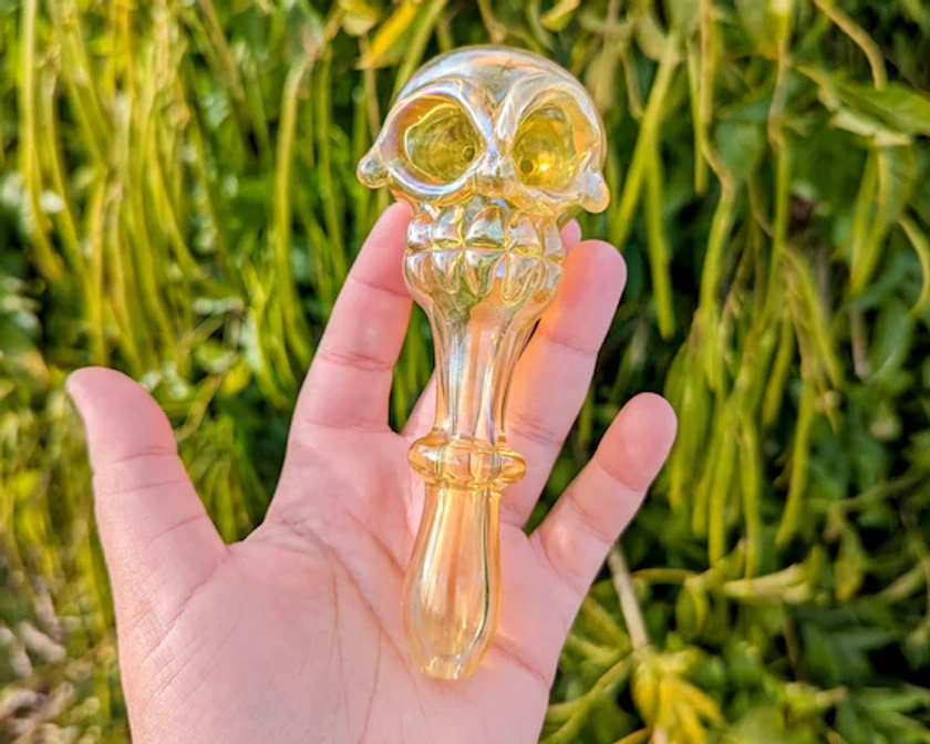 Glass pipes/ Glass Pipe/ Pipe/ Pipes/ Fumed skull glass pipe/ Double bowl/ S57