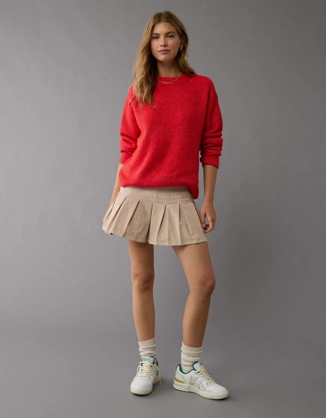 AE Corduroy High-Waisted Pleated Mini Skort