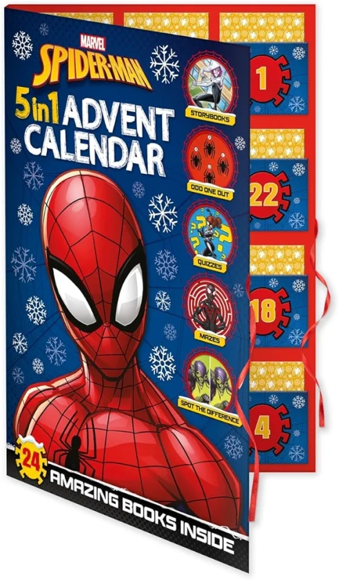 Marvel Spider-Man: 5-in-1 Advent Calendar (Countdown to Christmas with stories, activities and quizzes!)