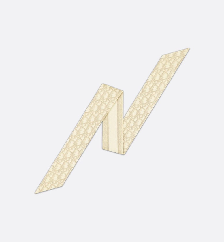 Mitzah Dior Oblique Twill de soie et fils métallisés dorés | DIOR