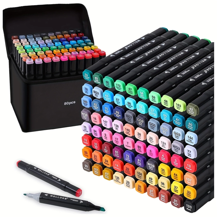 Alcohol Based Markers, 60/80/120/168 Colors Dual Tip Art Sketch Markers, School Supplies, Drawing Pens Permanent Markers For Adult Artist Mothers Day