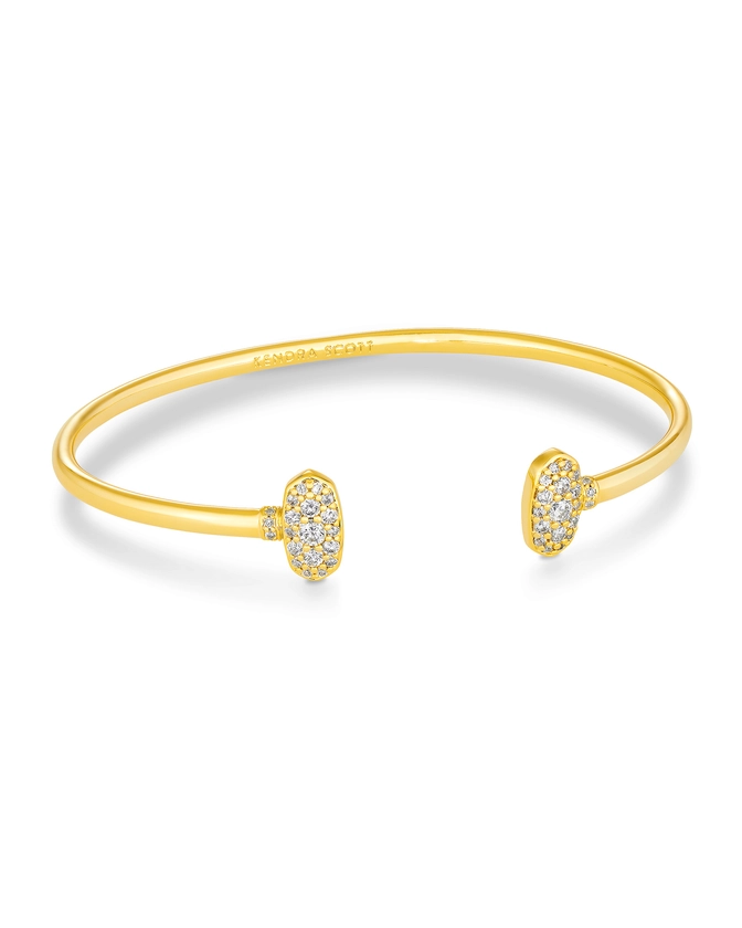 Grayson Gold Cuff Bracelet in White Crystal | Kendra Scott