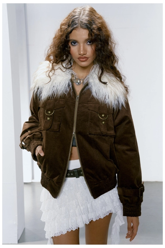 STRIKE A POSE Corduroy furlapel jacket - shop.cor